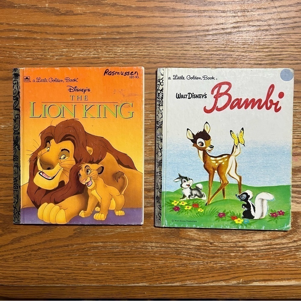 Vintage Little Golden Book Disney The Lion King & Bambi